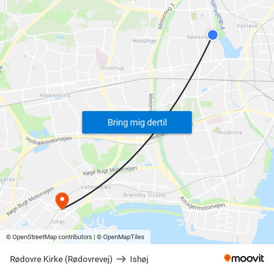 Rødovre Kirke (Rødovrevej) to Ishøj map