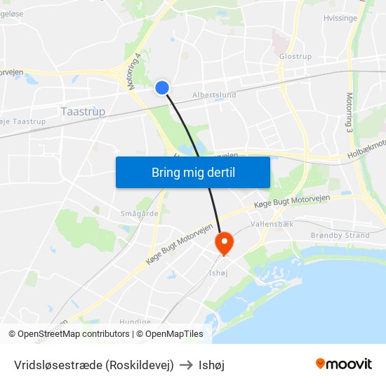 Vridsløsestræde (Roskildevej) to Ishøj map