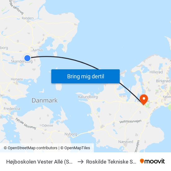 Højboskolen Vester Allé (Skanderborg Kom) to Roskilde Tekniske Skole Pulsen 8 map