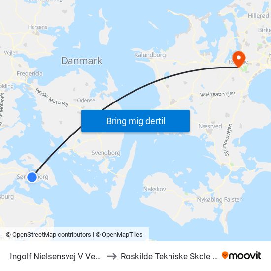 Ingolf Nielsensvej V Vestermark to Roskilde Tekniske Skole Pulsen 8 map