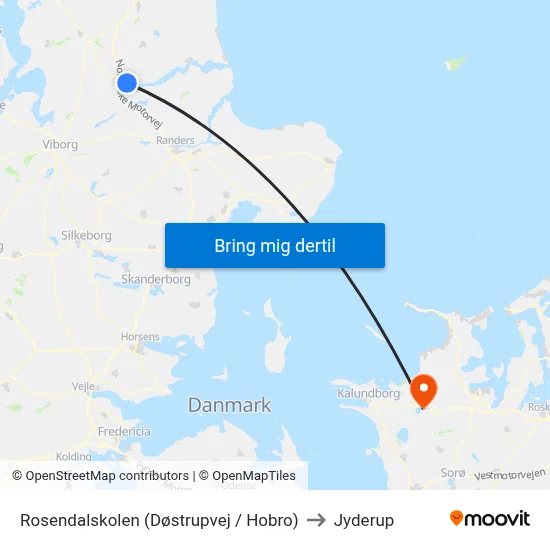 Rosendalskolen (Døstrupvej / Hobro) to Jyderup map