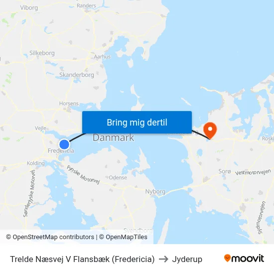 Trelde Næsvej V Flansbæk (Fredericia) to Jyderup map