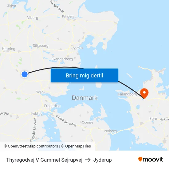 Thyregodvej V Gammel Sejrupvej to Jyderup map