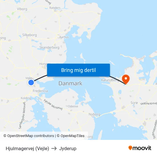 Hjulmagervej (Vejle) to Jyderup map