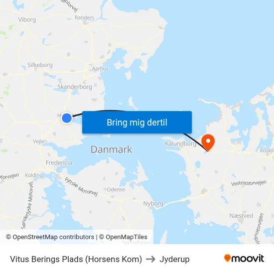 Vitus Berings Plads (Horsens Kom) to Jyderup map
