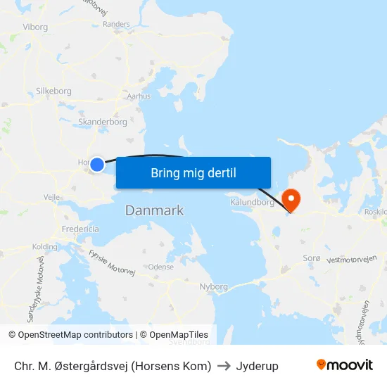 Chr. M. Østergårdsvej (Horsens Kom) to Jyderup map