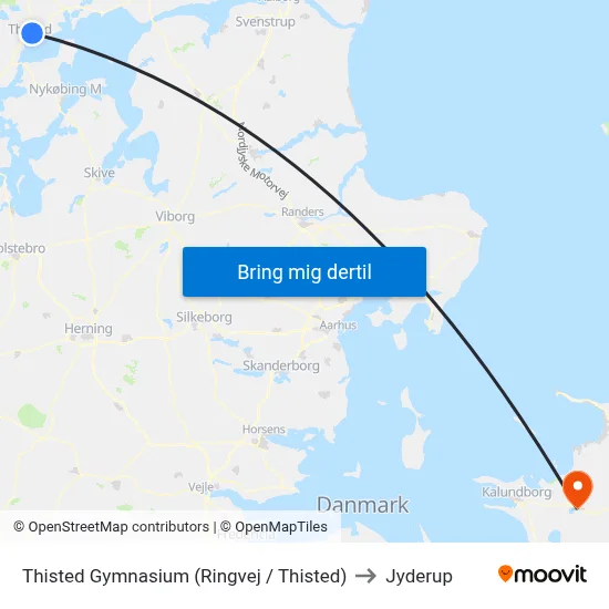 Thisted Gymnasium (Ringvej / Thisted) to Jyderup map