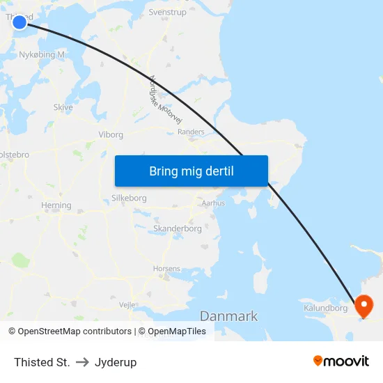 Thisted St. to Jyderup map