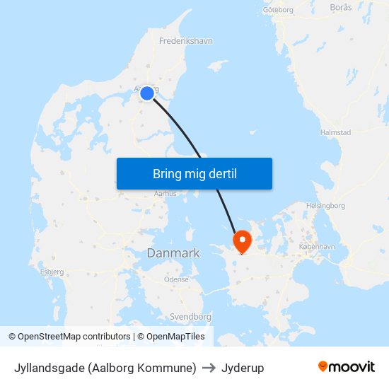 Jyllandsgade (Aalborg Kommune) to Jyderup map