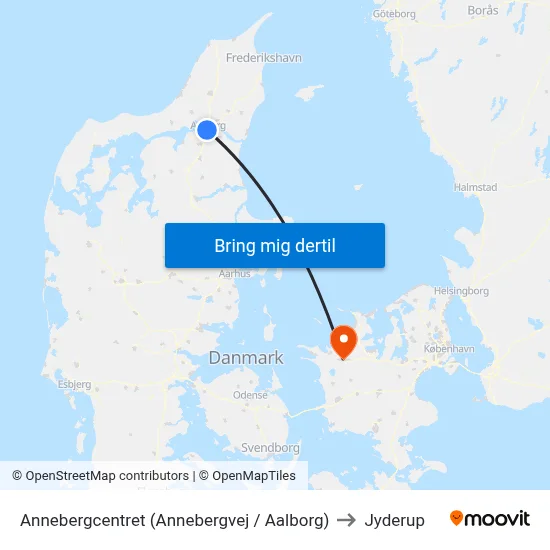 Annebergcentret (Annebergvej / Aalborg) to Jyderup map
