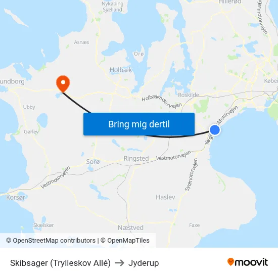 Skibsager (Trylleskov Allé) to Jyderup map
