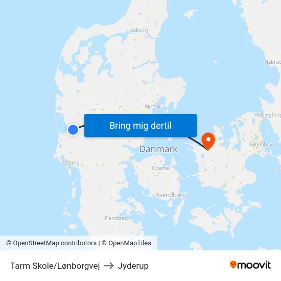 Tarm Skole/Lønborgvej to Jyderup map