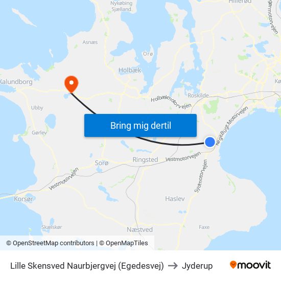 Lille Skensved Naurbjergvej (Egedesvej) to Jyderup map