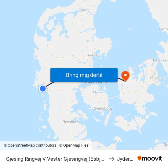 Gjesing Ringvej V Vester Gjesingvej (Esbjerg) to Jyderup map