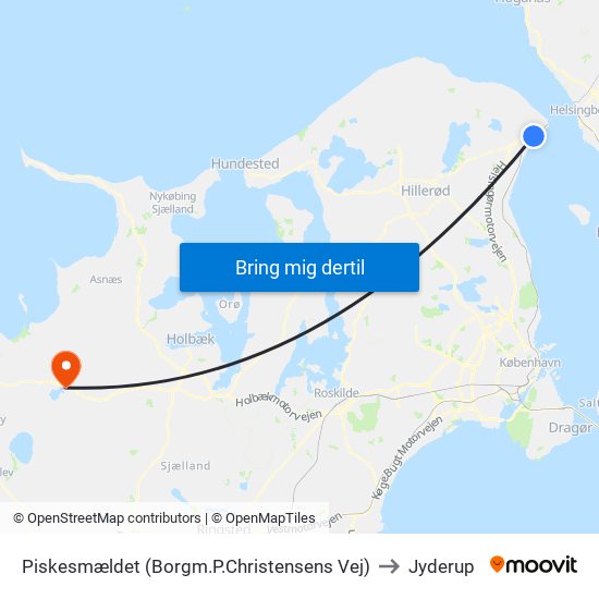 Piskesmældet (Borgm.P.Christensens Vej) to Jyderup map