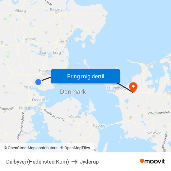 Dalbyvej (Hedensted Kom) to Jyderup map