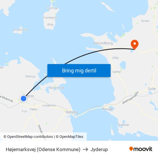 Højemarksvej (Odense Kommune) to Jyderup map