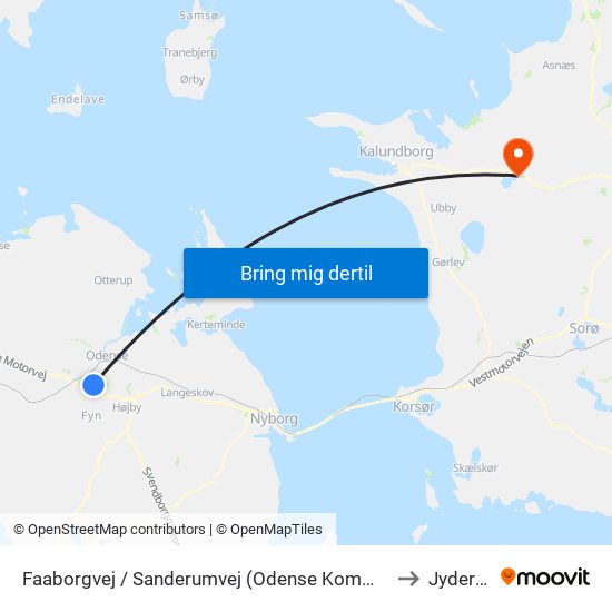 Faaborgvej / Sanderumvej (Odense Kommune) to Jyderup map