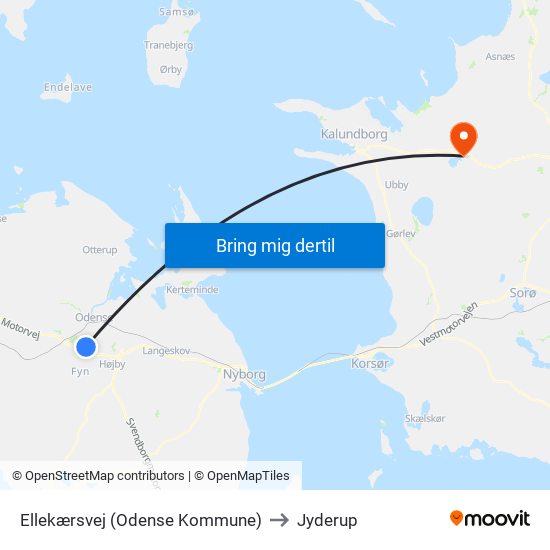 Ellekærsvej (Odense Kommune) to Jyderup map