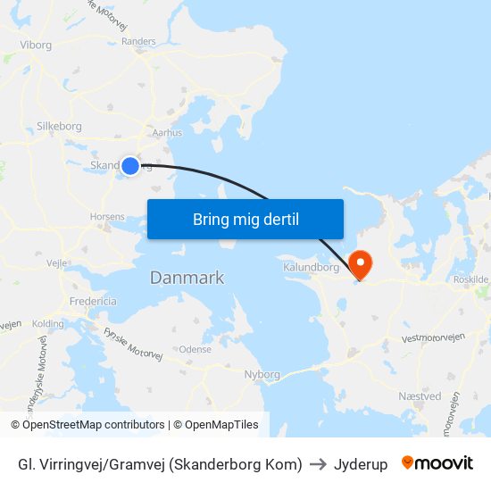 Gl. Virringvej/Gramvej (Skanderborg Kom) to Jyderup map