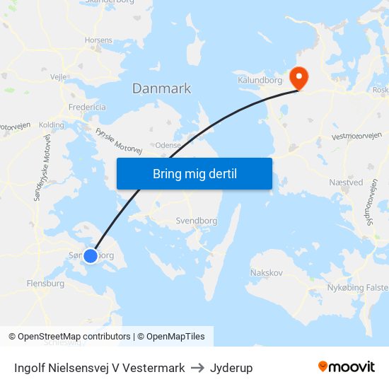 Ingolf Nielsensvej V Vestermark to Jyderup map