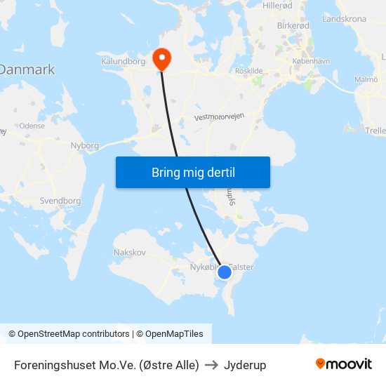Foreningshuset Mo.Ve. (Østre Alle) to Jyderup map