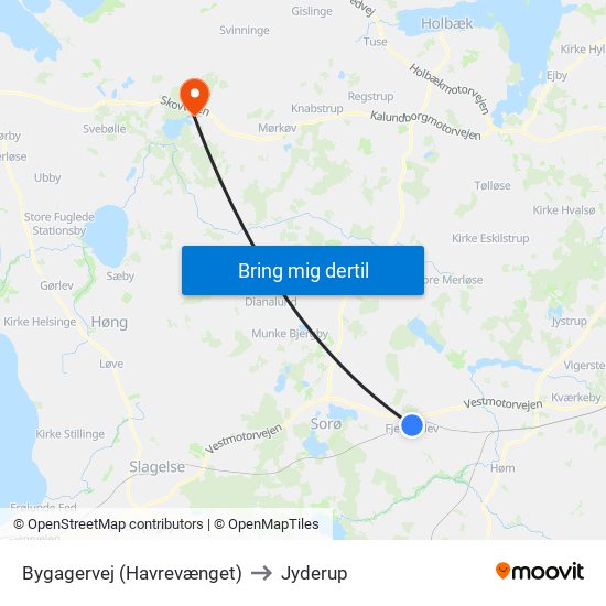 Bygagervej (Havrevænget) to Jyderup map