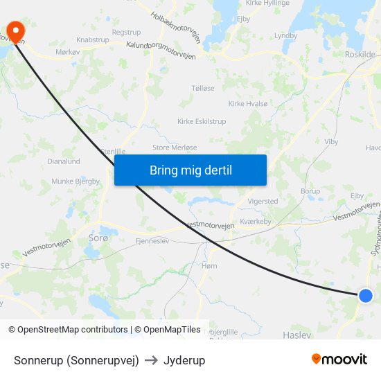 Sonnerup (Sonnerupvej) to Jyderup map