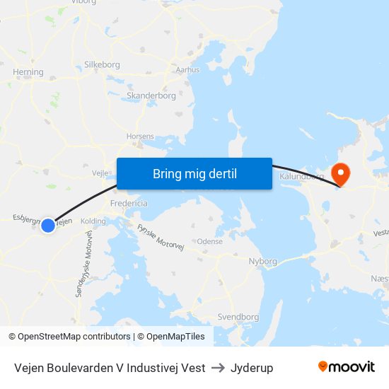 Vejen Boulevarden V Industivej Vest to Jyderup map