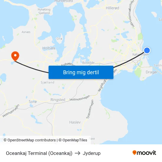 Oceankaj Terminal (Oceankaj) to Jyderup map