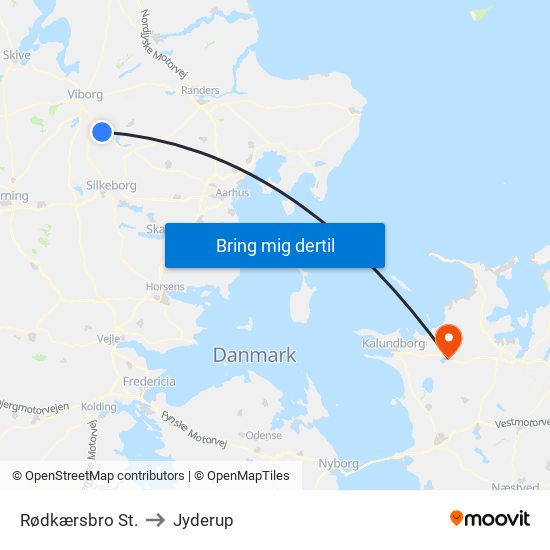 Rødkærsbro St. to Jyderup map