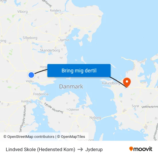 Lindved Skole (Hedensted Kom) to Jyderup map