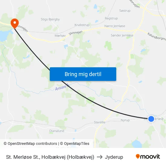 St. Merløse St., Holbækvej (Holbækvej) to Jyderup map