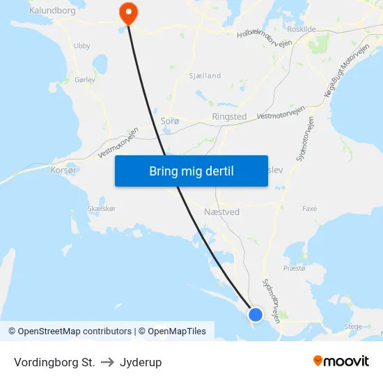 Vordingborg St. to Jyderup map