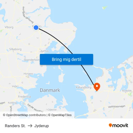 Randers St. to Jyderup map