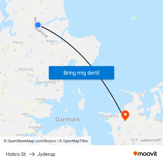 Hobro St. to Jyderup map