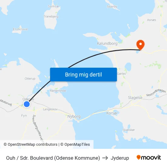 Ouh / Sdr. Boulevard (Odense Kommune) to Jyderup map