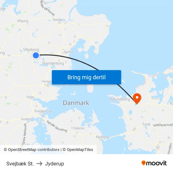 Svejbæk St. to Jyderup map