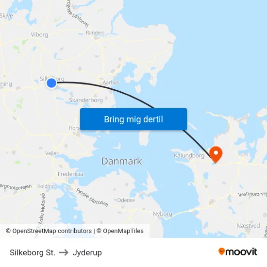 Silkeborg St. to Jyderup map