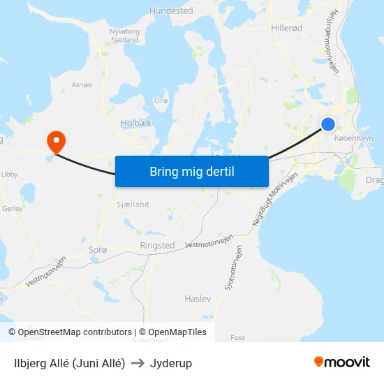 Ilbjerg Allé (Juni Allé) to Jyderup map