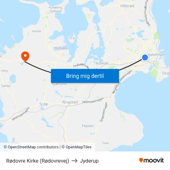 Rødovre Kirke (Rødovrevej) to Jyderup map