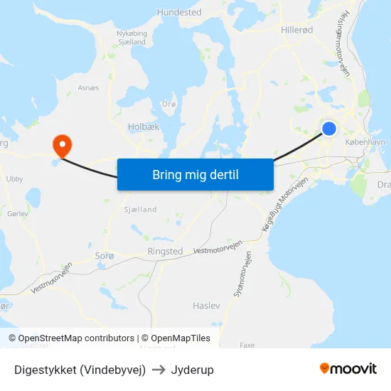 Digestykket (Vindebyvej) to Jyderup map