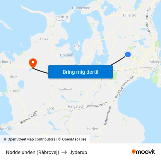 Nøddelunden (Råbrovej) to Jyderup map