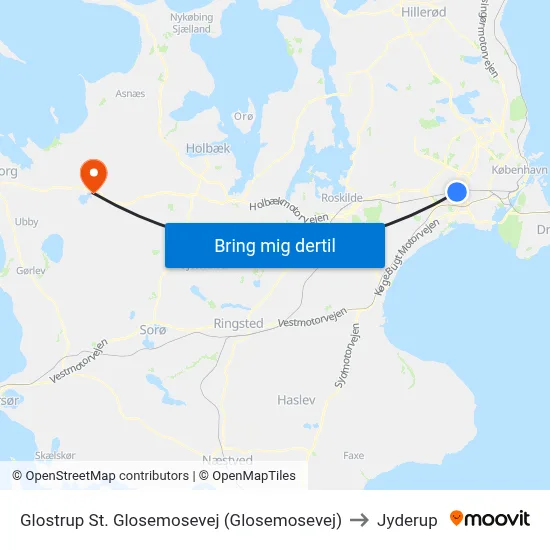 Glostrup St. Glosemosevej (Glosemosevej) to Jyderup map