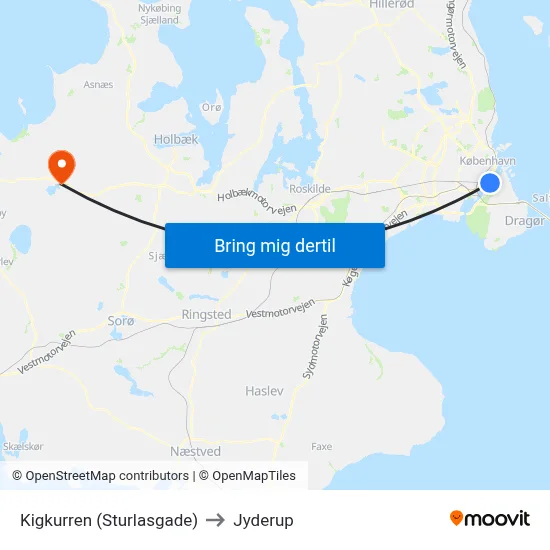 Kigkurren (Sturlasgade) to Jyderup map