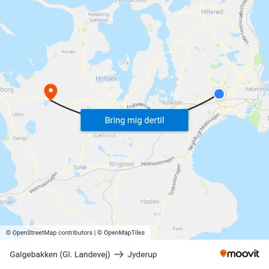 Galgebakken (Gl. Landevej) to Jyderup map