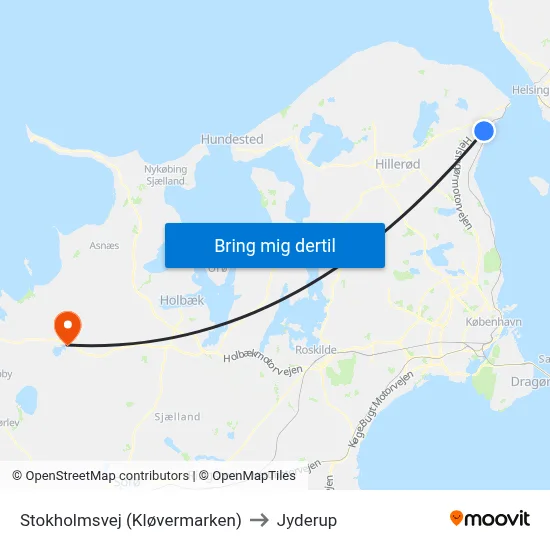 Stokholmsvej (Kløvermarken) to Jyderup map