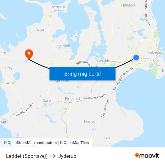 Leddet (Sportsvej) to Jyderup map