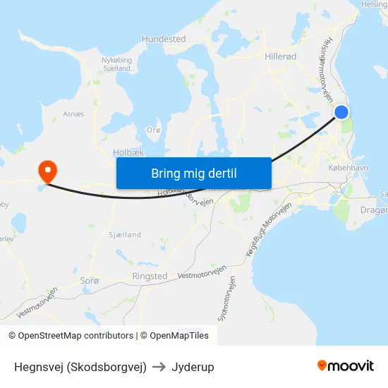 Hegnsvej (Skodsborgvej) to Jyderup map