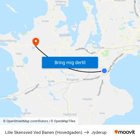 Lille Skensved Ved Banen (Hovedgaden) to Jyderup map